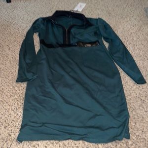 Dark green and black long sleeve dress